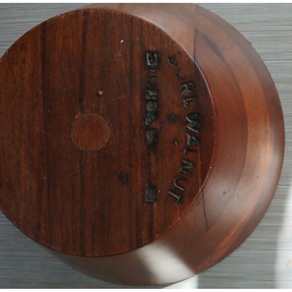 Vintage Butcher Block Walnut Bowl 9"x4" Mid Century Modern Woodcraft USA Salad - Picture 5 of 6